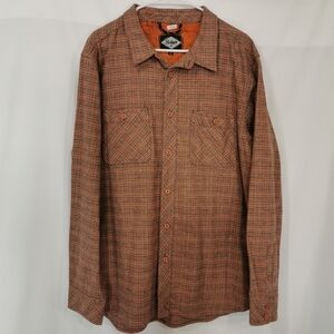 Bohnam Long Sleeve Orange/Brown Plaid Button Down Shirt - Sz XL